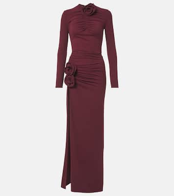Vestido de fiesta de jersey con aplique floral | Magda Butrym