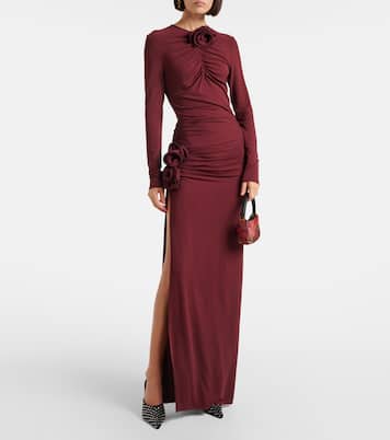Vestido de fiesta de jersey con aplique floral | Magda Butrym
