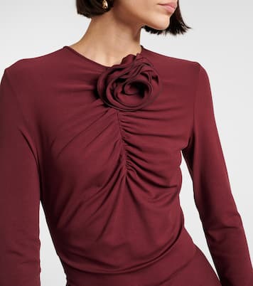 Vestido de fiesta de jersey con aplique floral | Magda Butrym