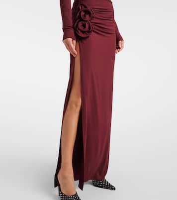 Vestido de fiesta de jersey con aplique floral | Magda Butrym