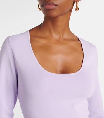 Top cropped Acacia Knit Scoop a coste | Zimmermann