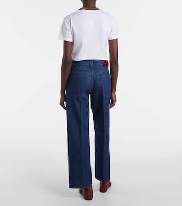 Jeans regular con finiture in pelle | Gucci