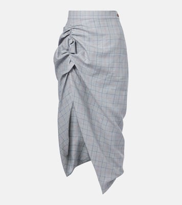 Side Panther wool and linen midi skirt | Vivienne Westwood