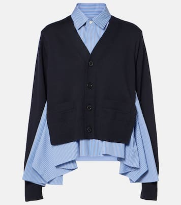 Cardigan in misto cotone e popeline | Sacai