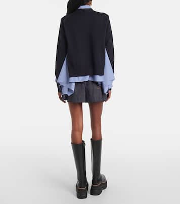 Cardigan in misto cotone e popeline | Sacai