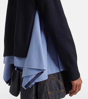 Cardigan in misto cotone e popeline | Sacai