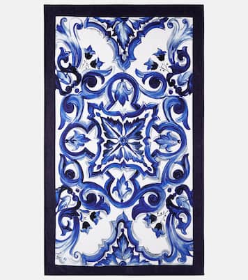 Toalla de playa Majolica en rizo de algodón | Dolce&Gabbana Casa