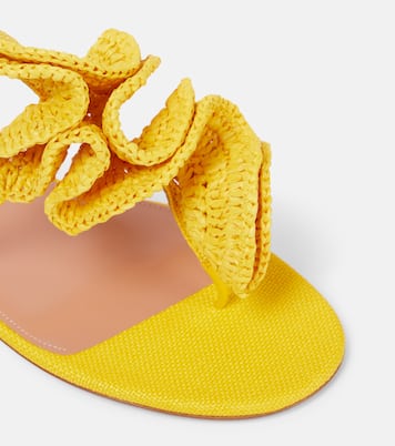 Noches Tropicales raffia flats | Aquazzura