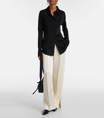 Gathered satin wide-leg pants | Jil Sander