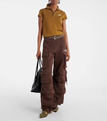Logo cropped cotton jersey polo shirt | The Attico