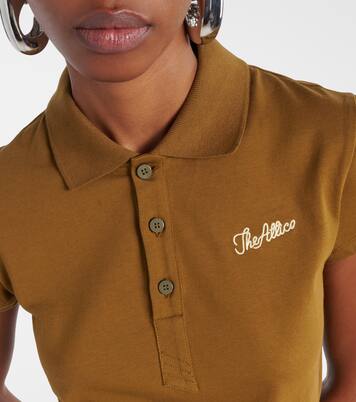 Logo cropped cotton jersey polo shirt | The Attico