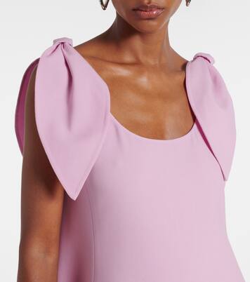 Bow-detail wool-blend maxi dress | Oscar de la Renta