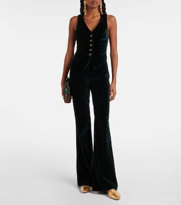 Cotton velvet flared pants | Etro