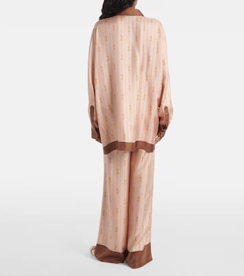 Horsebit oversized silk shirt | Gucci