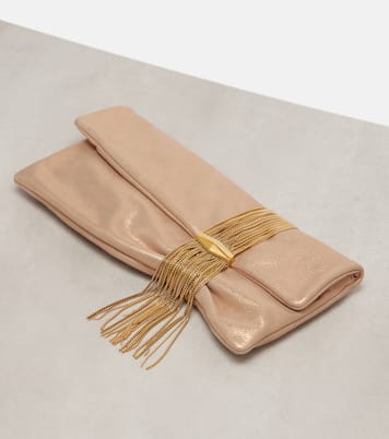 Verzierte Clutch Zandra Small aus Veloursleder | Jimmy Choo