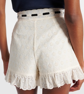 Floral ruffled cotton shorts | Valentino