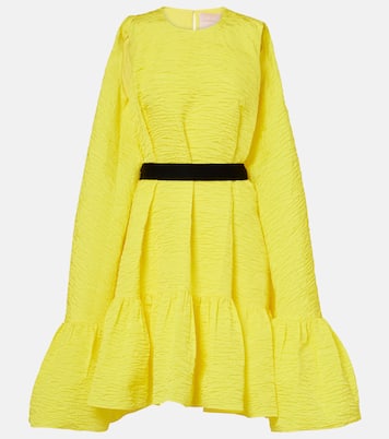 Elia caped ruffled cloque minidress | Roksanda