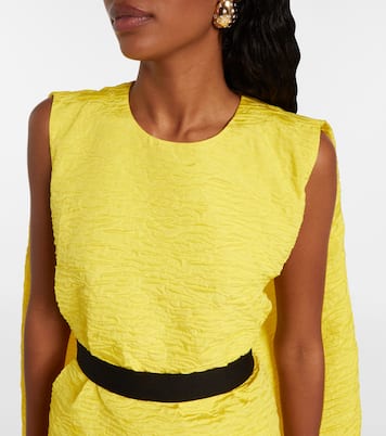 Elia caped ruffled cloque minidress | Roksanda
