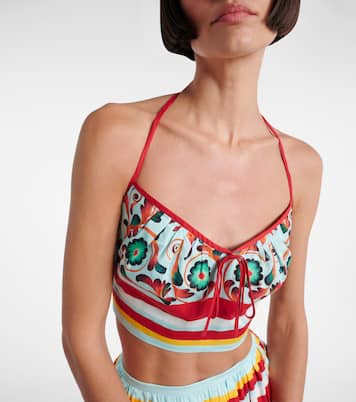 Crop top de algodón estampado | Dolce&Gabbana