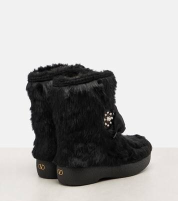 Ankle Boots Snowish aus Faux Shearling | Valentino Garavani