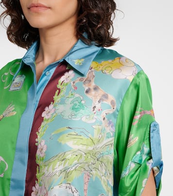 Daria printed silk satin shirt | Alémais