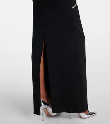 Starlight embellished feather-trimmed gown | Rebecca Vallance
