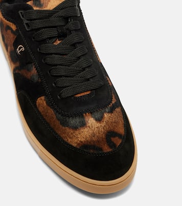 Suede-trimmed calf hair sneakers | Christian Louboutin