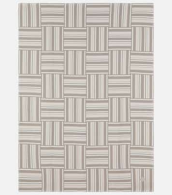 Intarsia striped wool and cashmere throw | Loro Piana