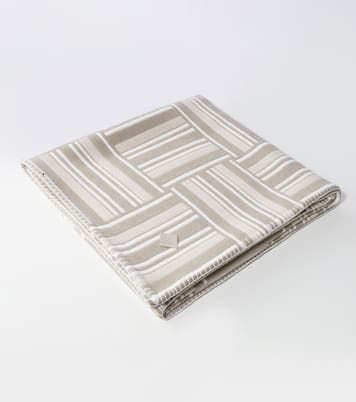 Intarsia striped wool and cashmere throw | Loro Piana