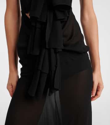 Cutout ruffled jersey gown | Alaïa