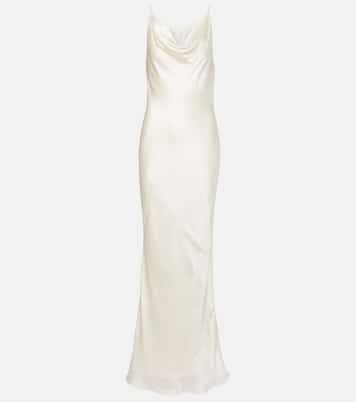 Lace-trimmed silk satin slip dress | Rotate