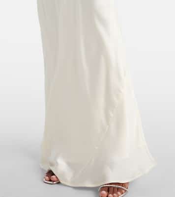 Lace-trimmed silk satin slip dress | Rotate