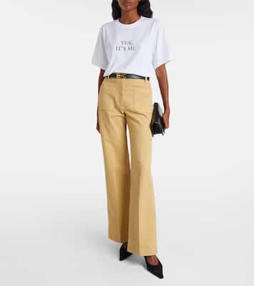 Camiseta Slogan de jersey de algodón | Victoria Beckham