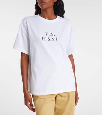 Camiseta Slogan de jersey de algodón | Victoria Beckham