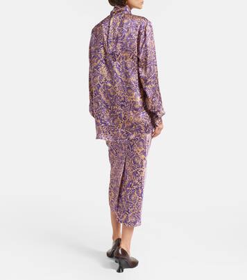 Floral silk satin blouse | Dries Van Noten