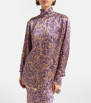 Floral silk satin blouse | Dries Van Noten