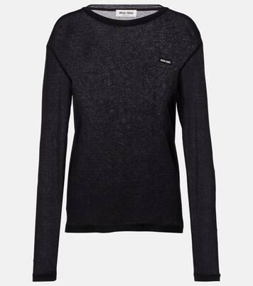 Longsleeve aus Baumwoll-Jersey | Miu Miu
