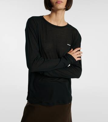 Longsleeve aus Baumwoll-Jersey | Miu Miu