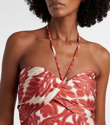 Collina printed satin midi dress | Poupette St Barth