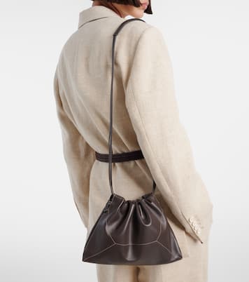 Mini leather crossbody bag | Brunello Cucinelli
