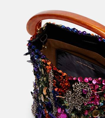 Crisp Small sequined satin top-handle bag | Dries Van Noten