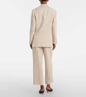 Weite Cropped-Hose aus Leinen, Seide und Hanf | Brunello Cucinelli