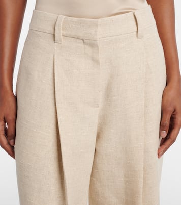 Weite Cropped-Hose aus Leinen, Seide und Hanf | Brunello Cucinelli