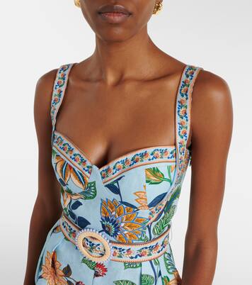 Combi-short Delhi en lin à fleurs | Farm Rio