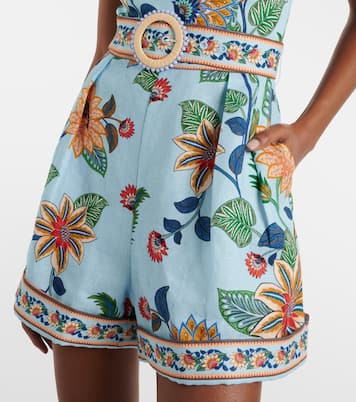 Combi-short Delhi en lin à fleurs | Farm Rio