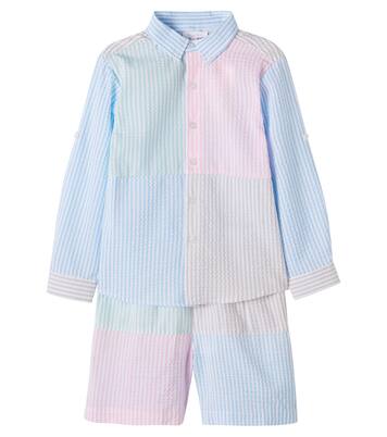Striped seersucker shirt and shorts set | Patachou