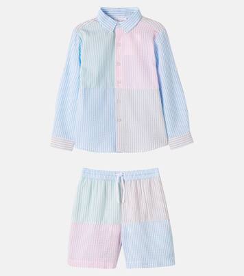 Striped seersucker shirt and shorts set | Patachou