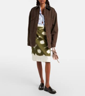 Printed cotton midi skirt | Prada