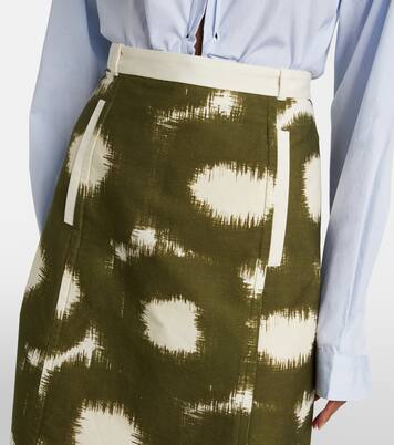 Printed cotton midi skirt | Prada