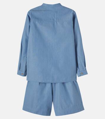 Set aus Hemd und Shorts aus Baumwoll-Chambray | Wheat